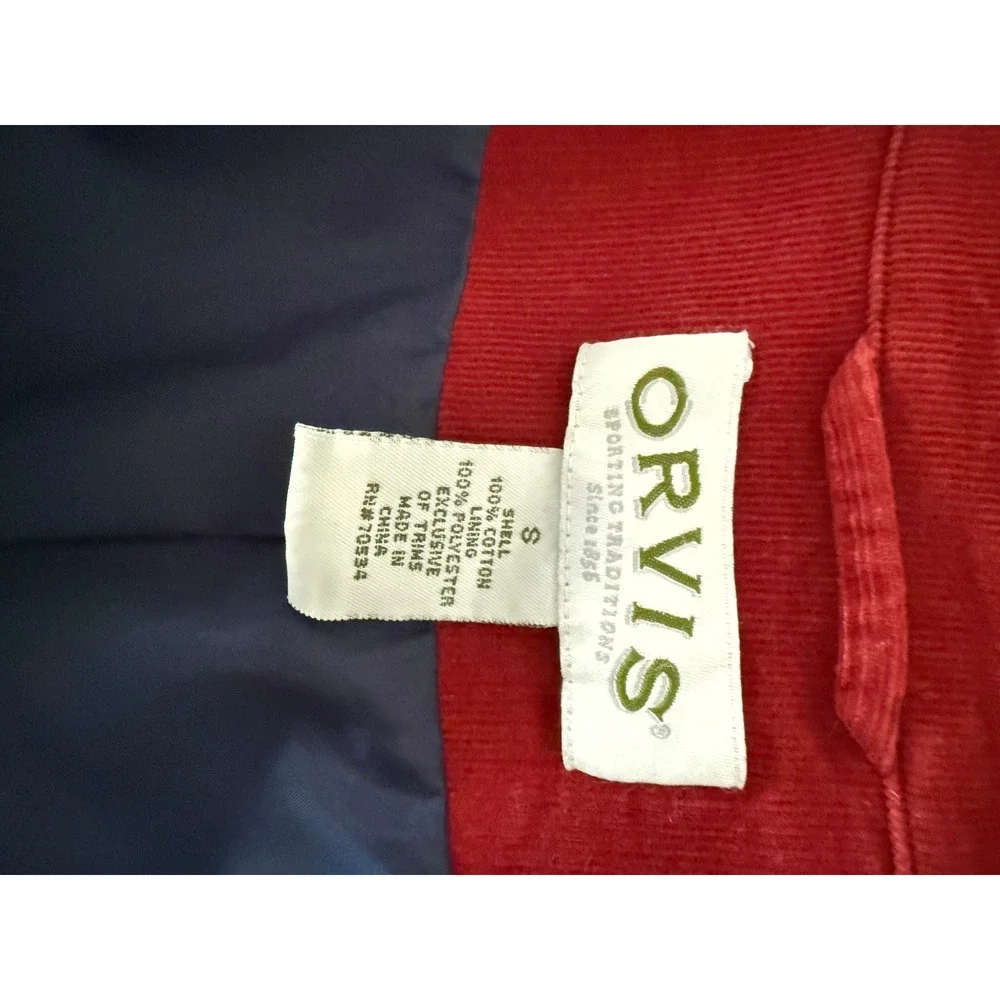 Orvis Burnt Orange Corduroy Barn Utility Jacket Cotton Chore Classic Lined‎ S